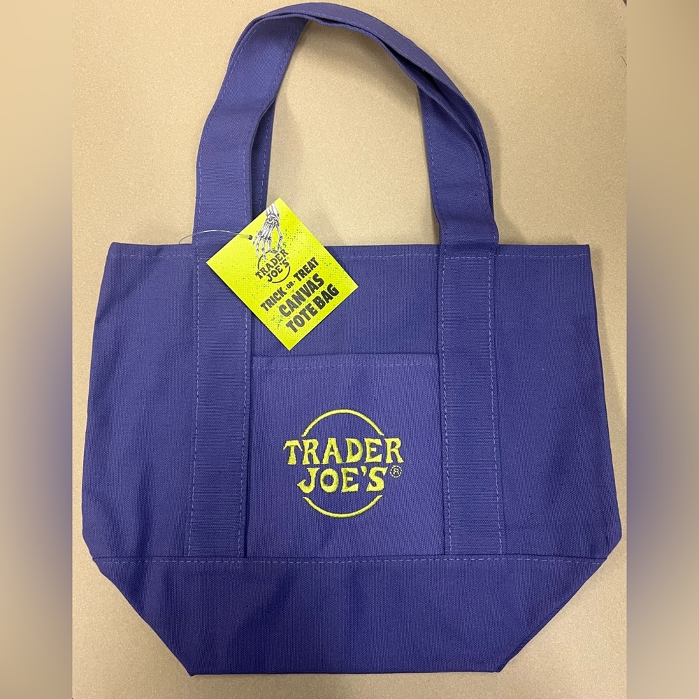 Trader Joe's Purple Canvas Tote Bag